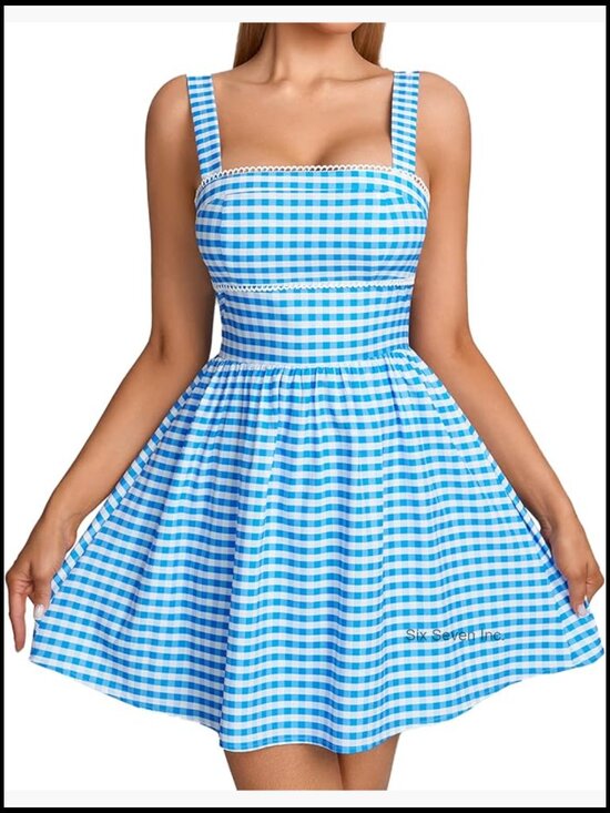 Dresses & Skirts - Graduation Corset Mini Dress Flowy Square Neck Lace A Line Party Dress Summer